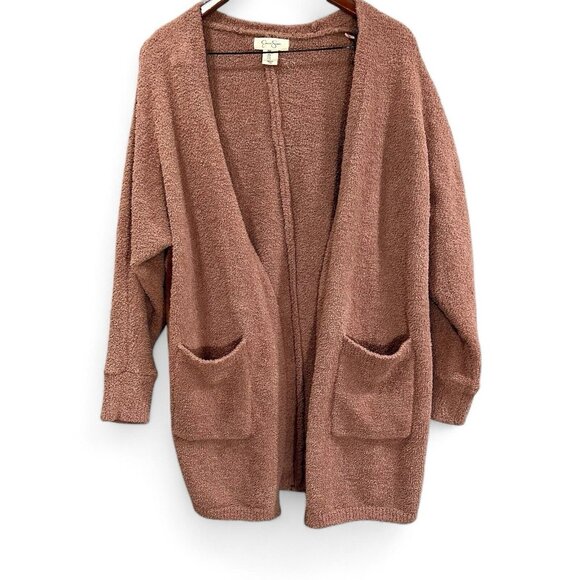 Jessica Simpson Women M Open Front Cardigan Oversized Soft Long Sleeve Brown - Picture 1 of 8